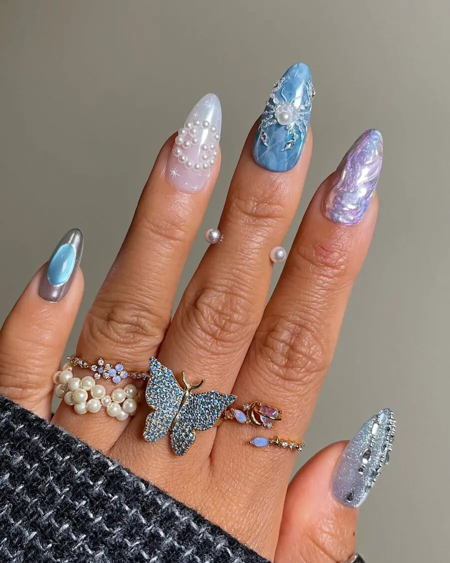 Stunning Zodiac-Inspired Nails with Pearls