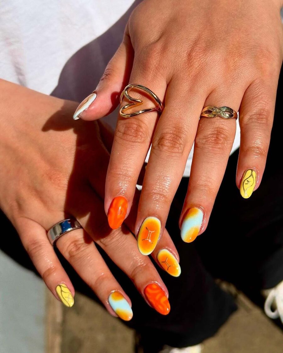 Vibrant Zodiac-Inspired Nail Art for Summer