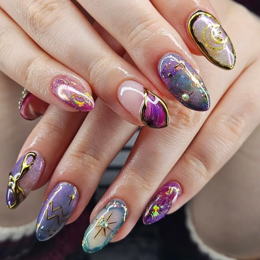 Stunning Zodiac-Inspired Nail Art Design
