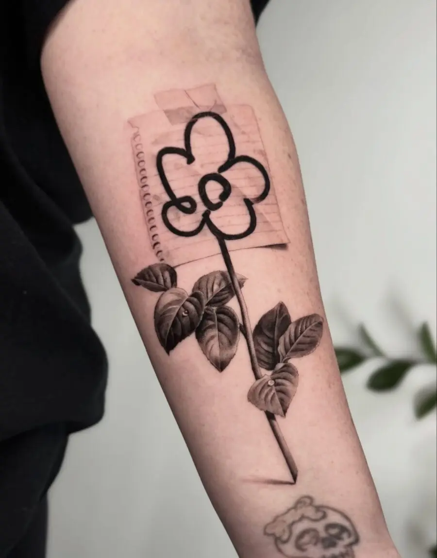 Stylish alstroemeria tattoo blending realism and artistry