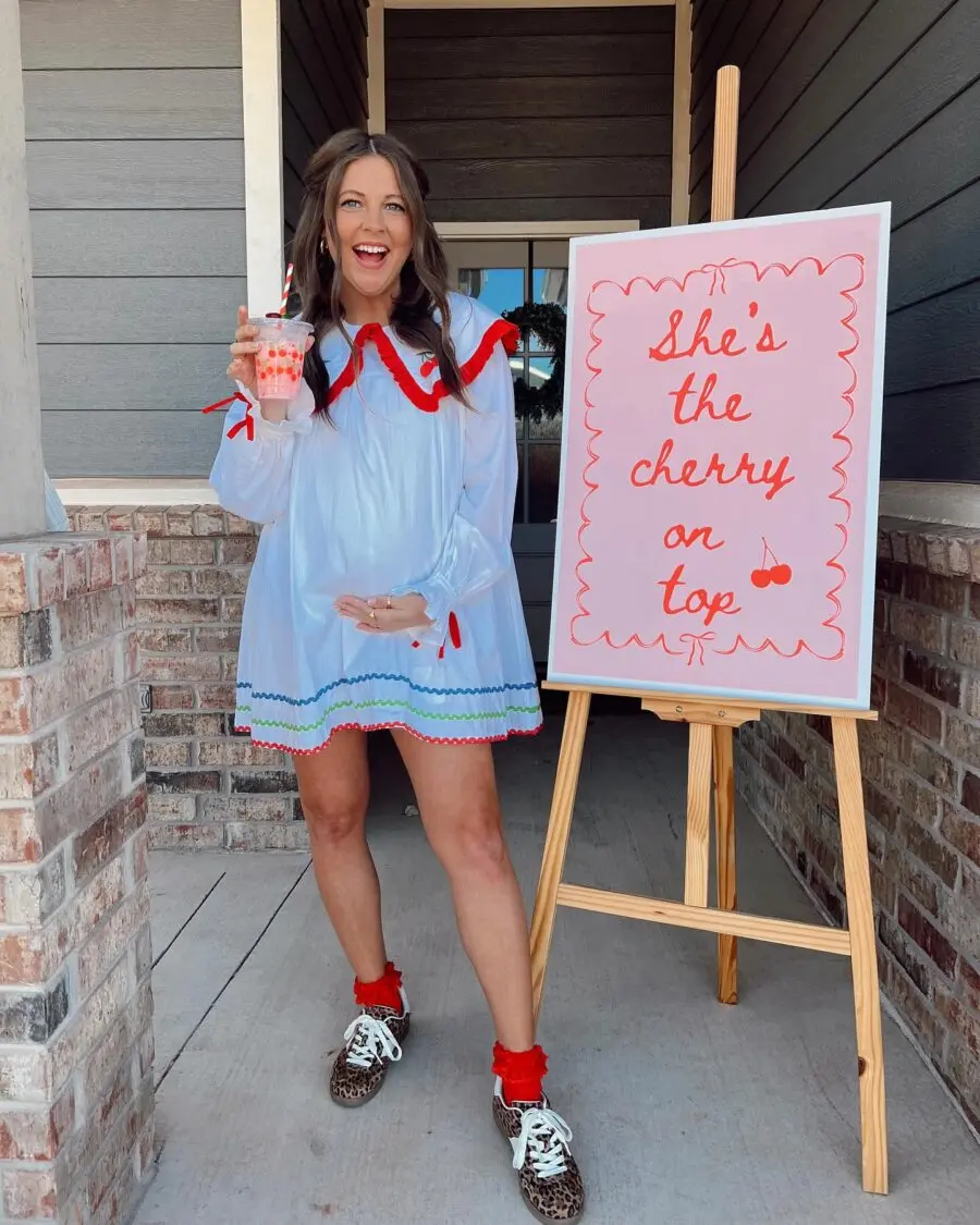 Fun Cherry-Inspired Baby Shower Outfit