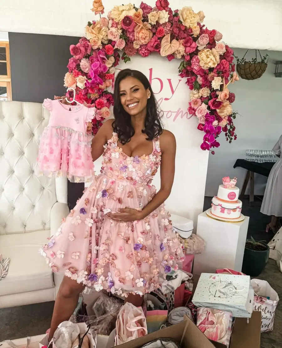 Chic Floral Dress Perfect for Baby Showers