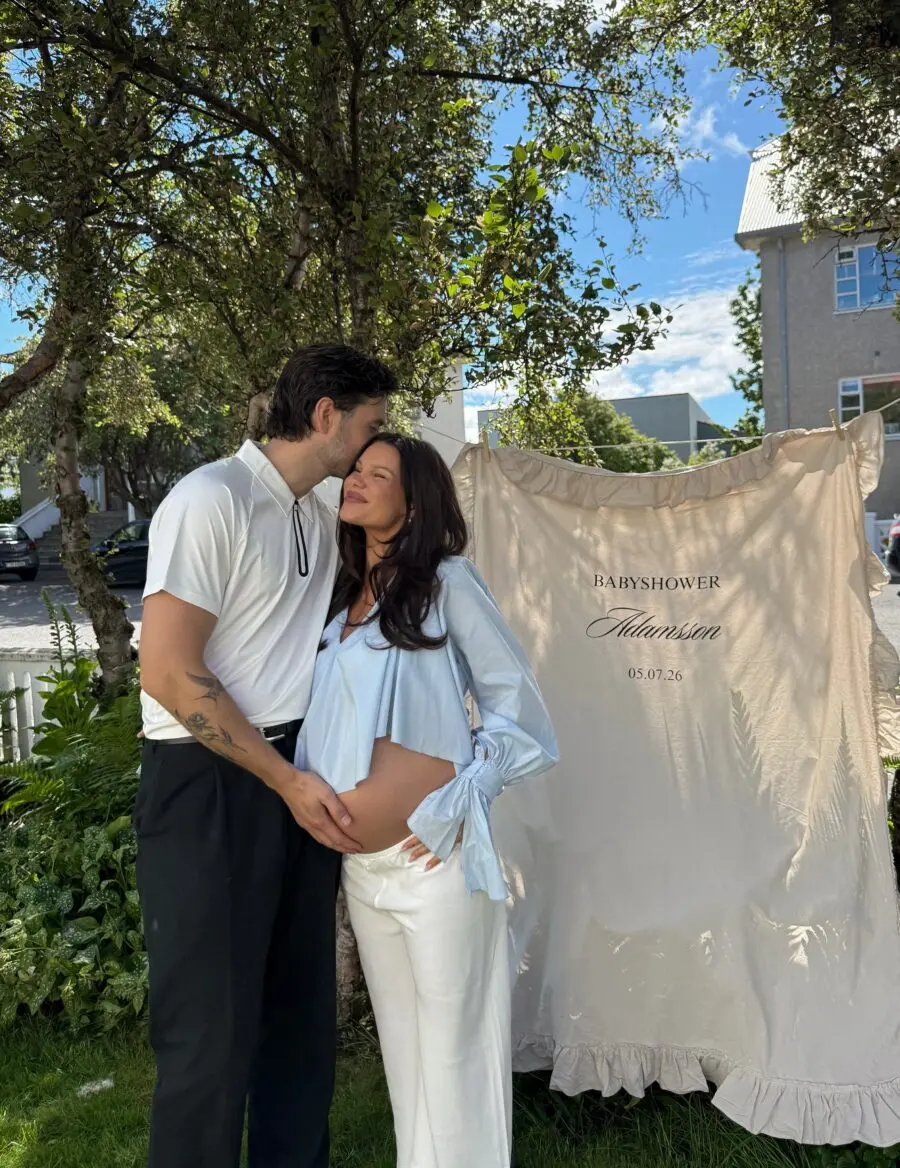 Stylish Couple Celebrating Baby Shower Bliss