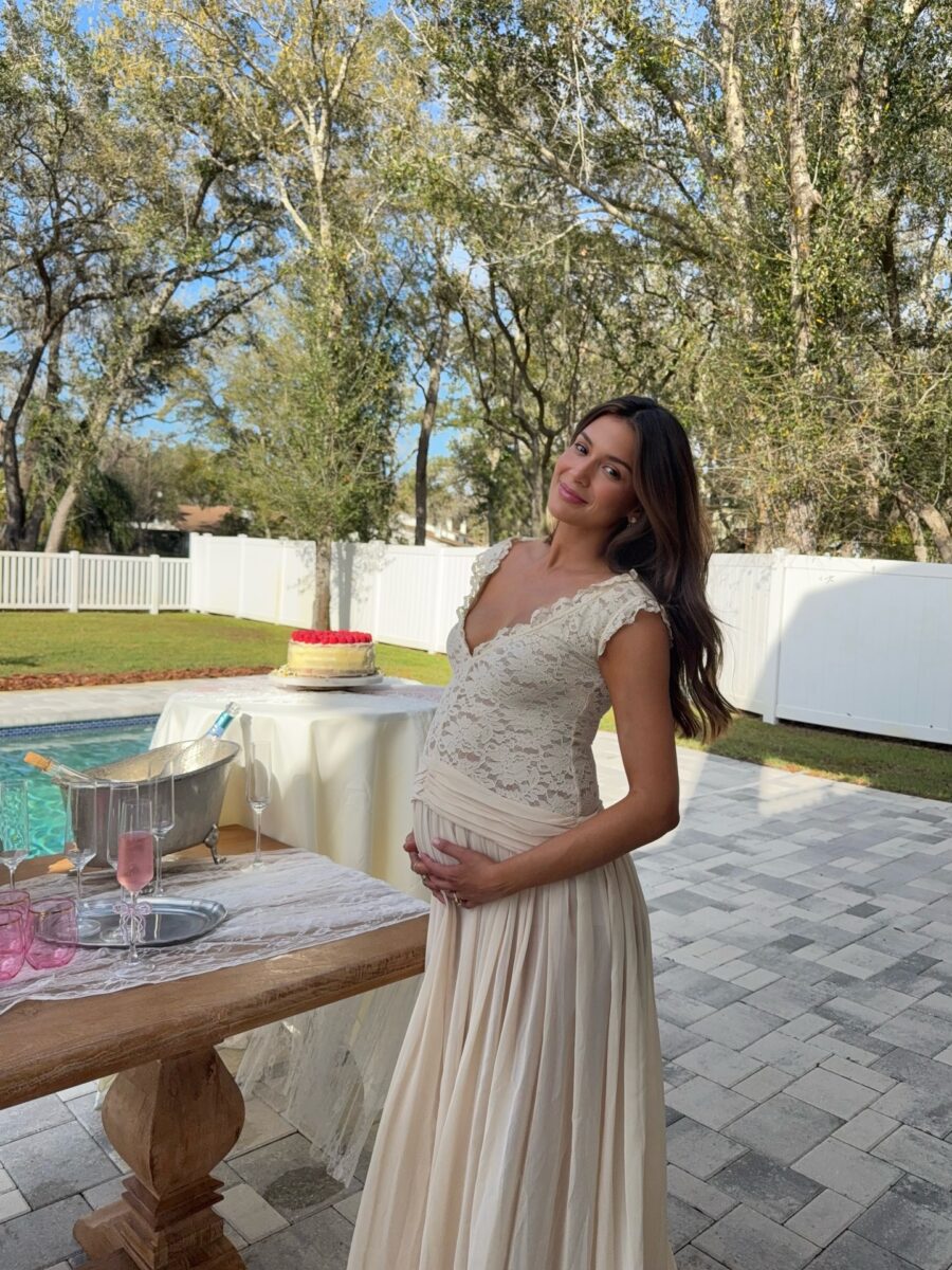 Elegant Cream Dress Perfect for Baby Showers