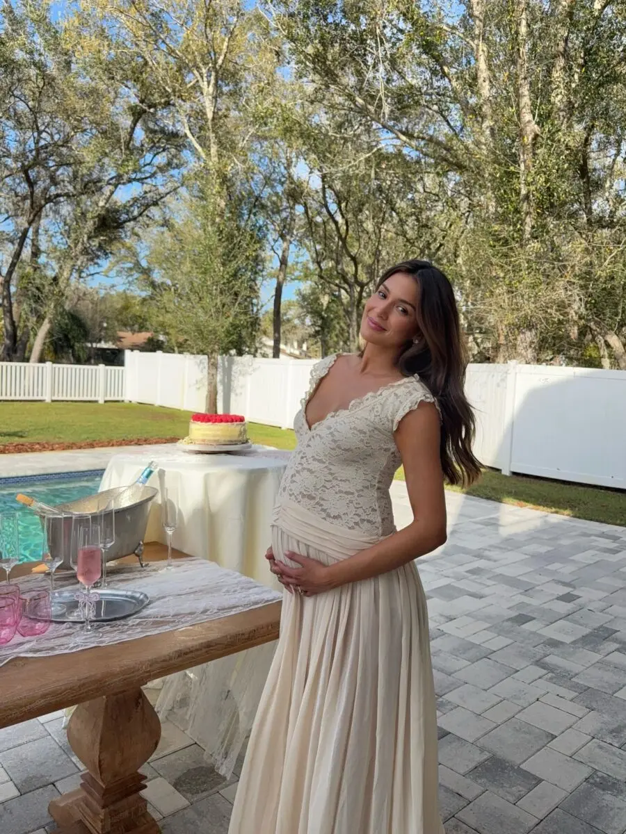 Elegant Cream Dress Perfect for Baby Showers