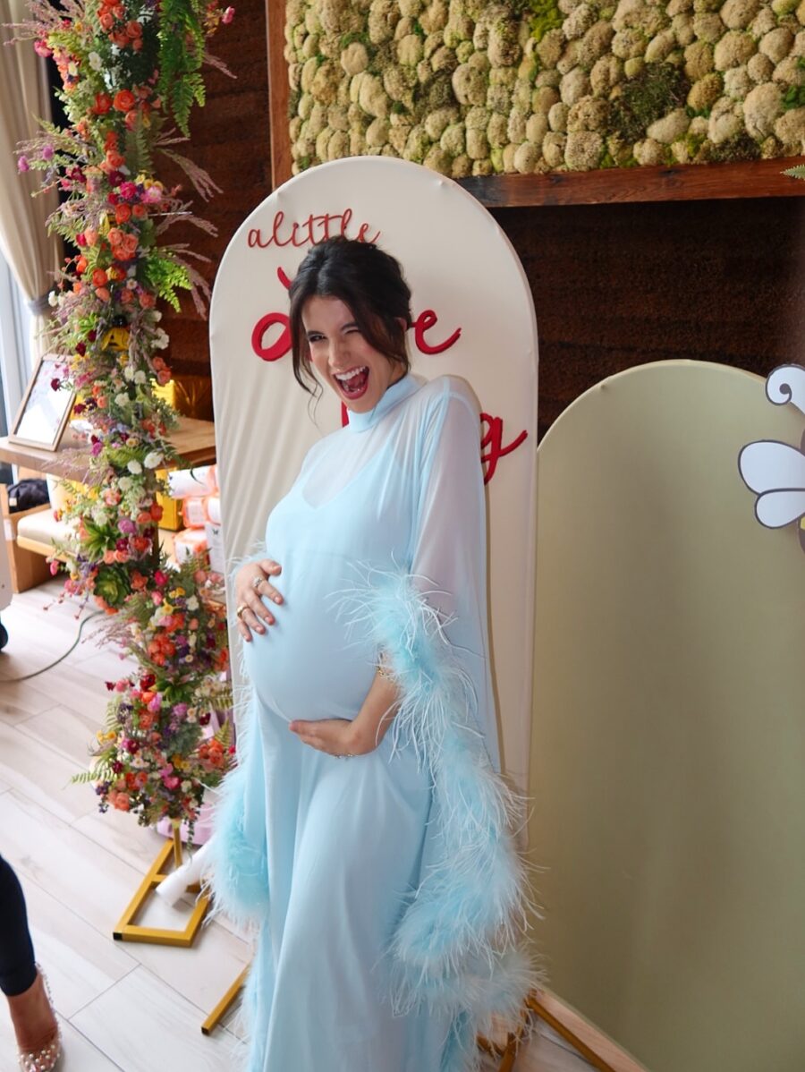 Chic Maternity Outfit for a Baby Shower Celebration