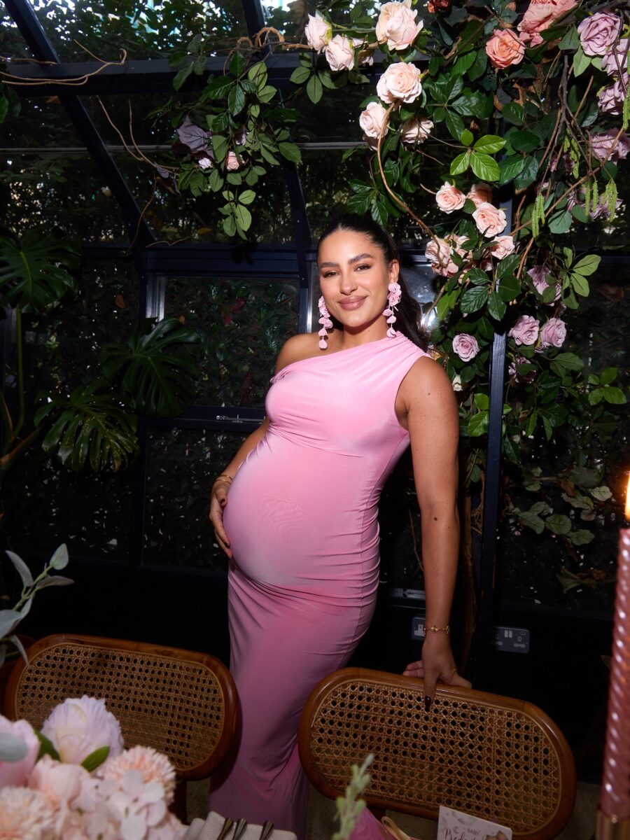 Elegant Pink Maternity Dress for Baby Showers