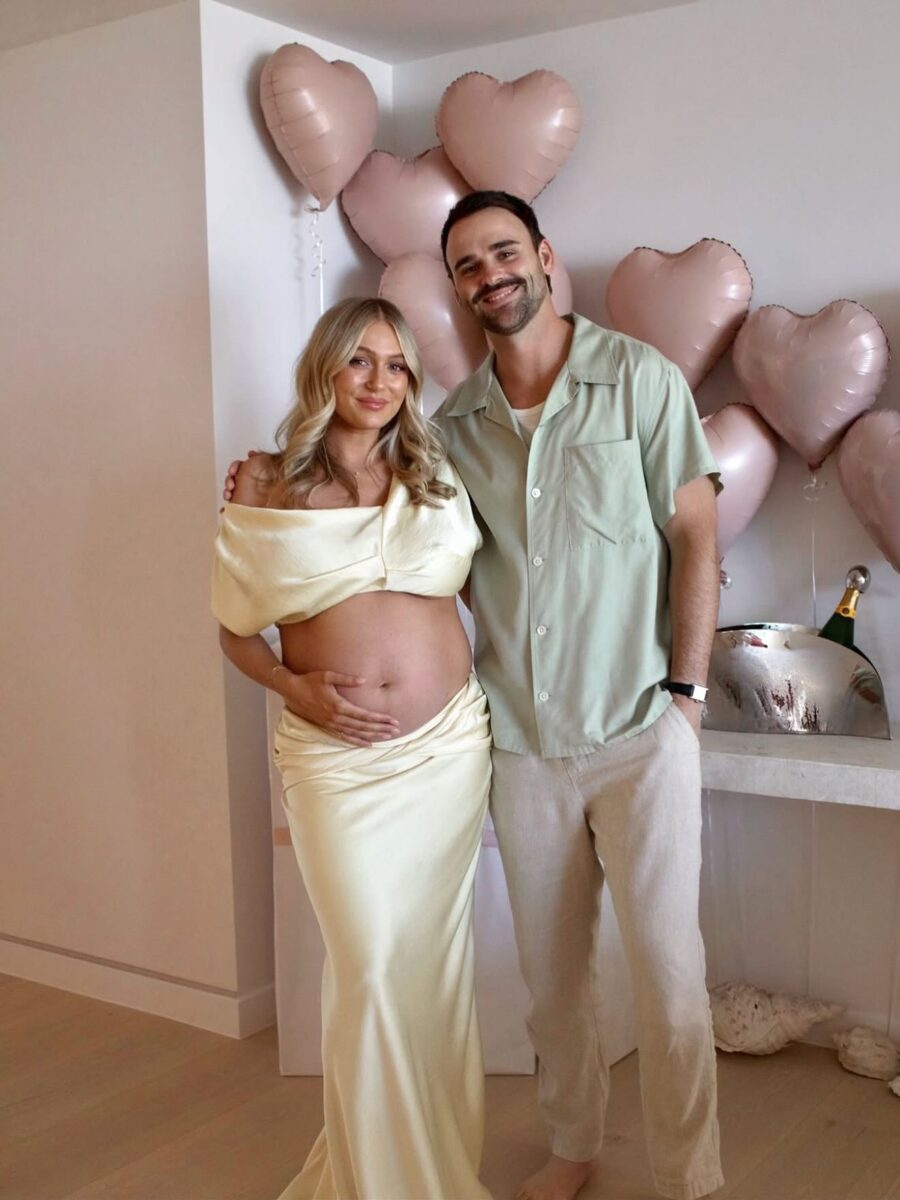 Stylish Couple at a Baby Shower Celebration