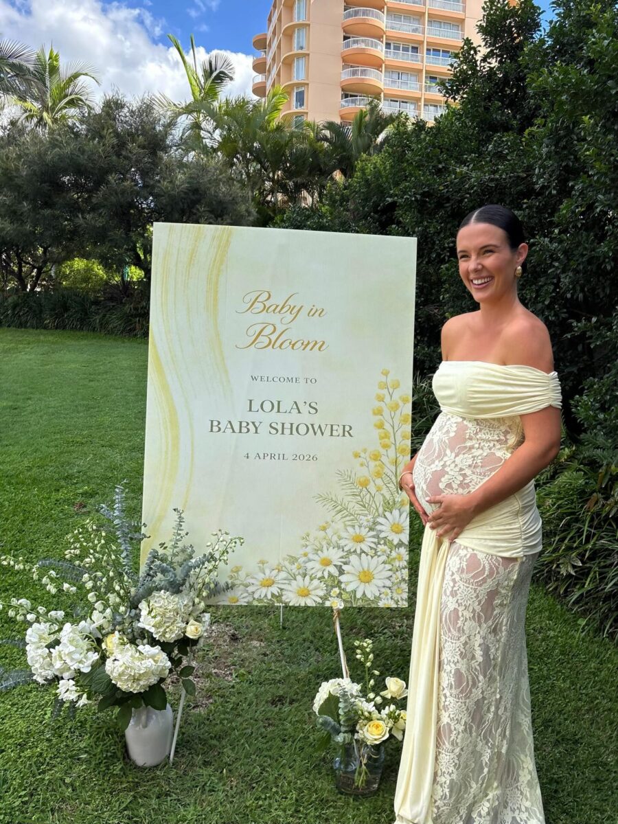 Chic Yellow Lace Maternity Baby Shower Dress
