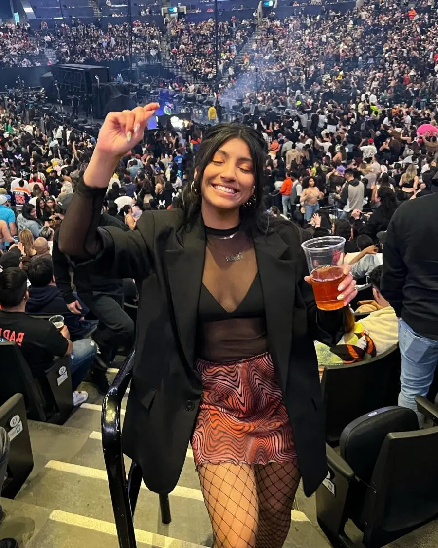 Stylish concert outfit with vibrant vibes