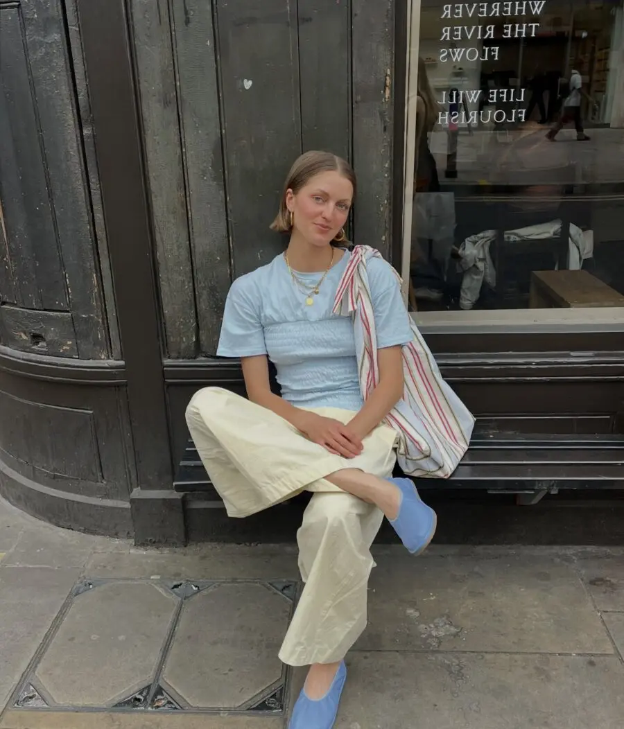 Effortless chic with ballet flats and stripes