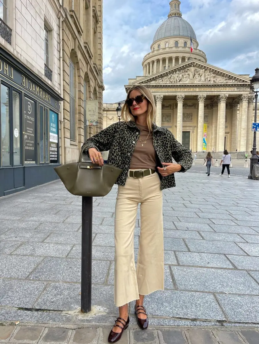 Elegant street style featuring chic ballet flats