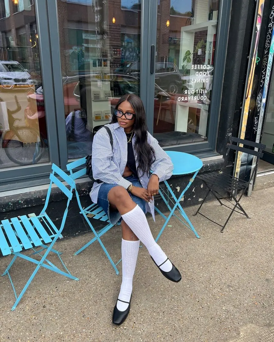 Chic Casual Look with Ballet Flats Ensemble