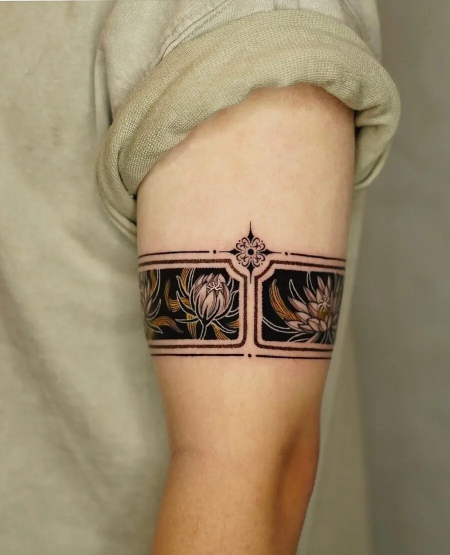 Elegant floral design accentuates the bicep