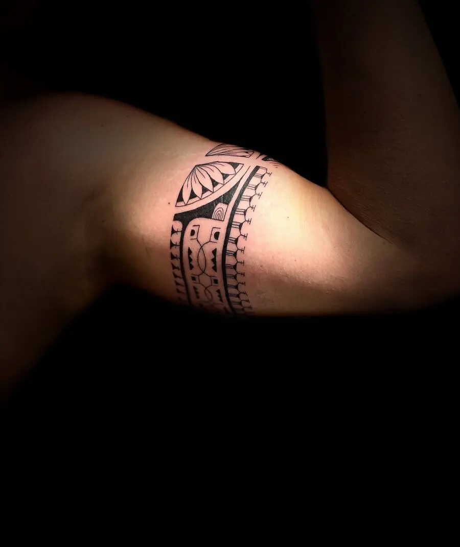 Intricate tribal design adorns bicep