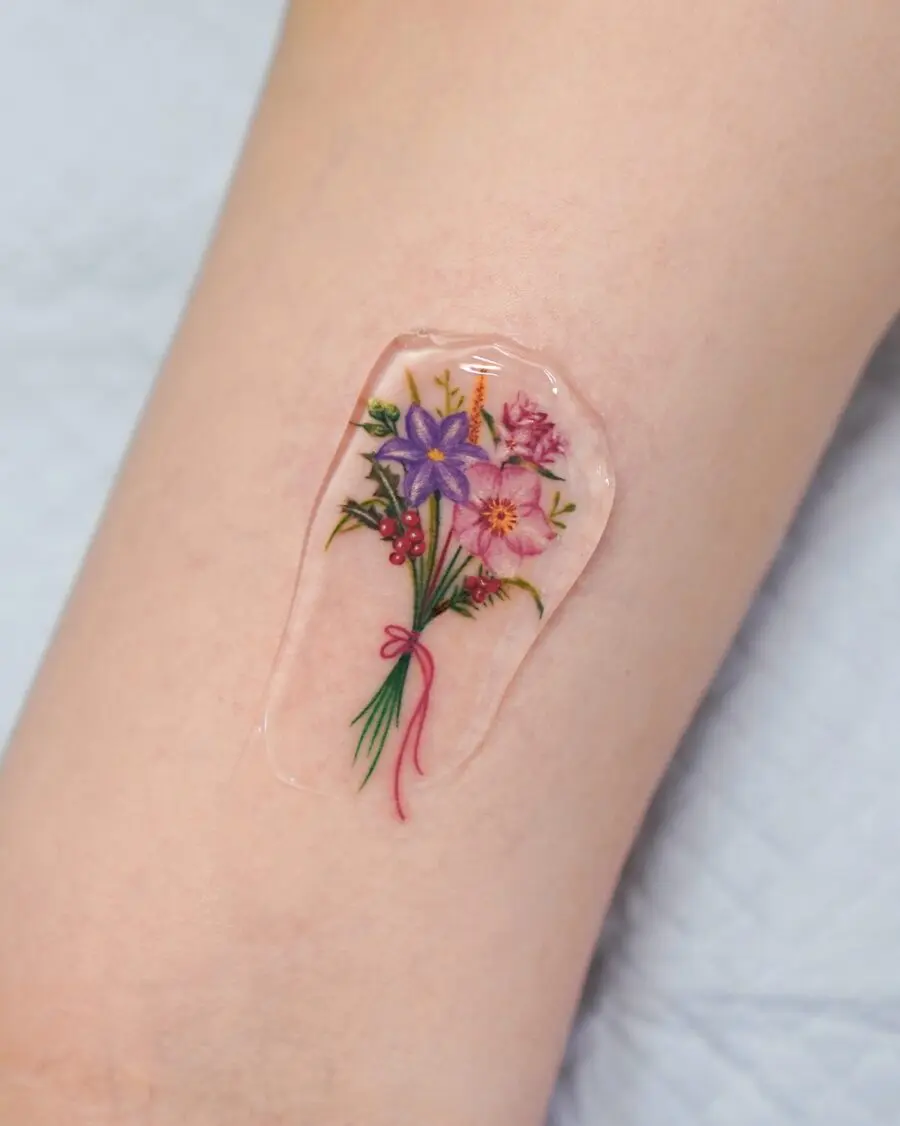 Colorful bouquet capturing floral birth symbols