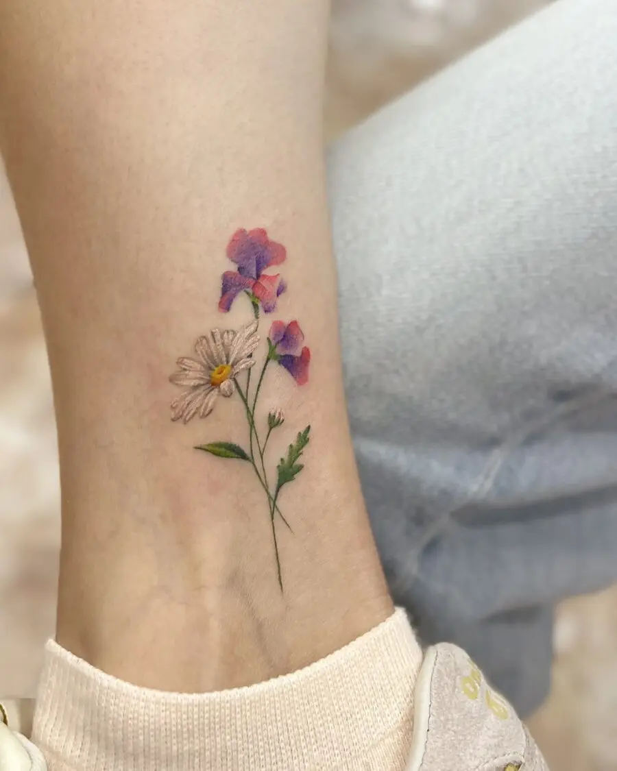 Elegant floral tattoo capturing nature's beauty