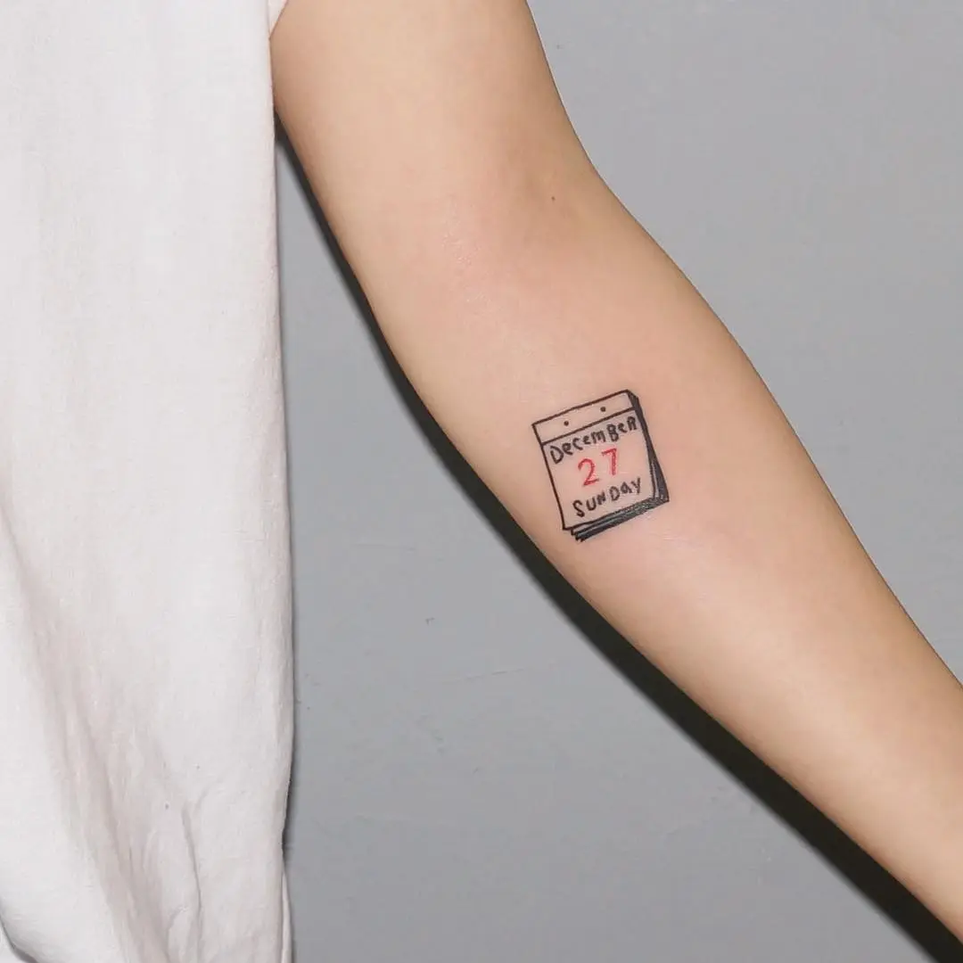 Unique Calendar Tattoo for Special Birthdays