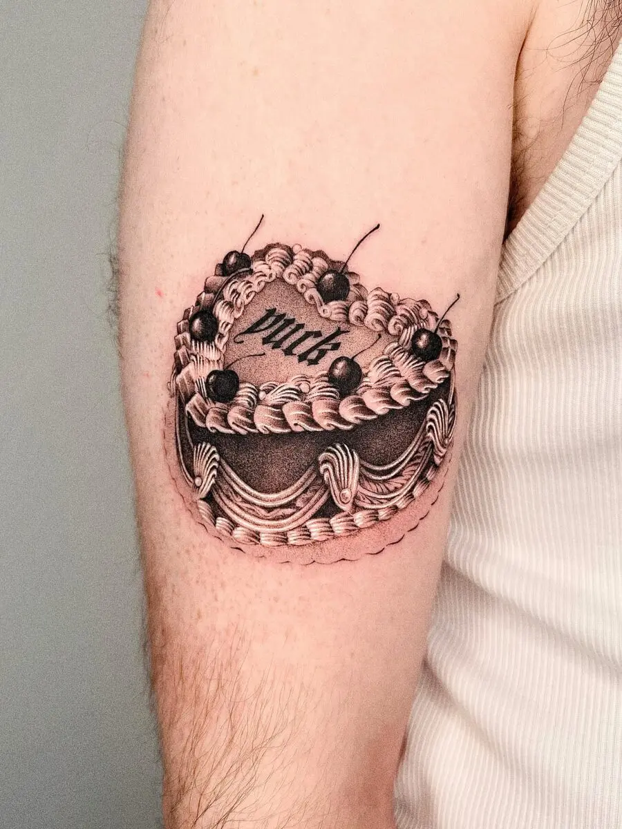 Delicious cake tattoo for special birthdays