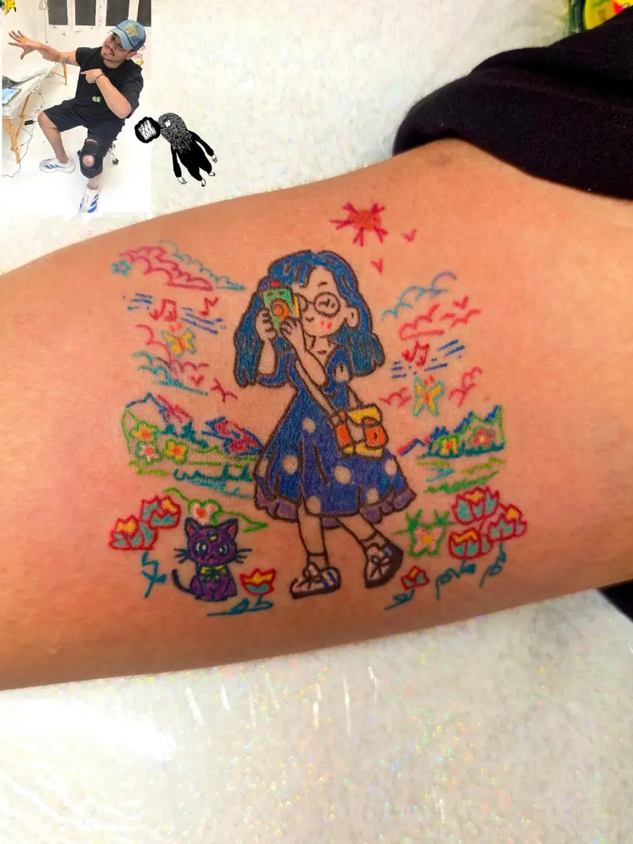 Playful birthday tattoo design for expressive souls