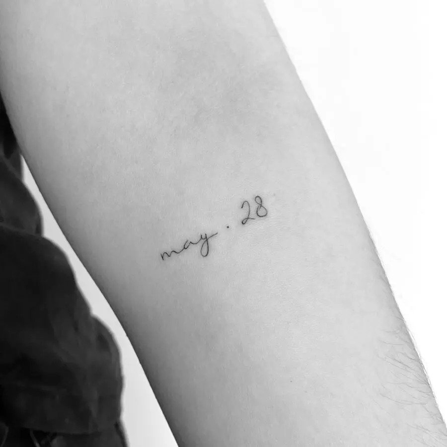Simple birthday tattoo marking May 28th