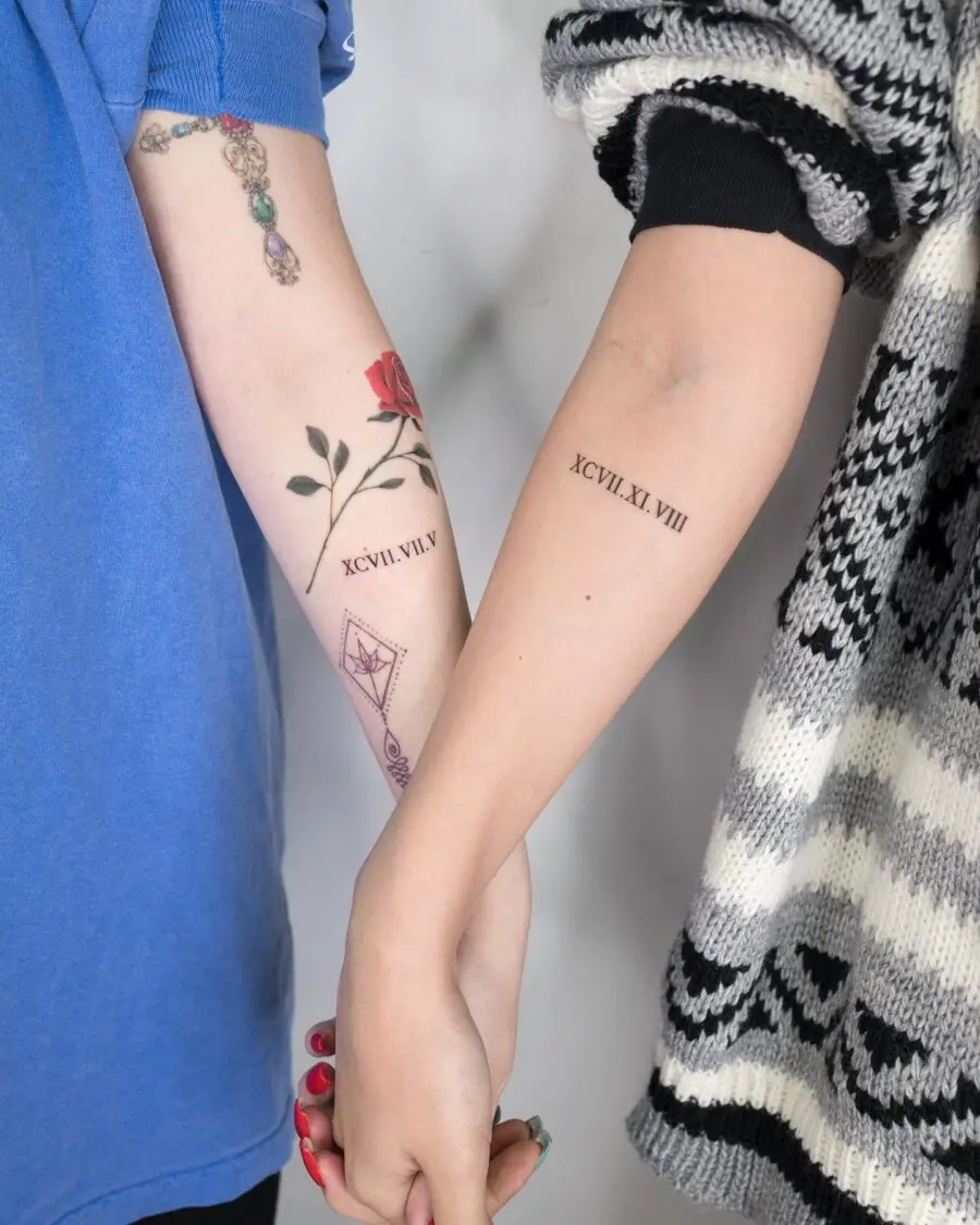 Charming birthday tattoos for couples' connection