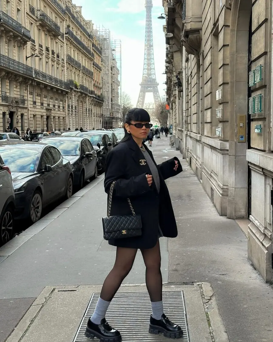 Chic Blazer Dress Look in Paris