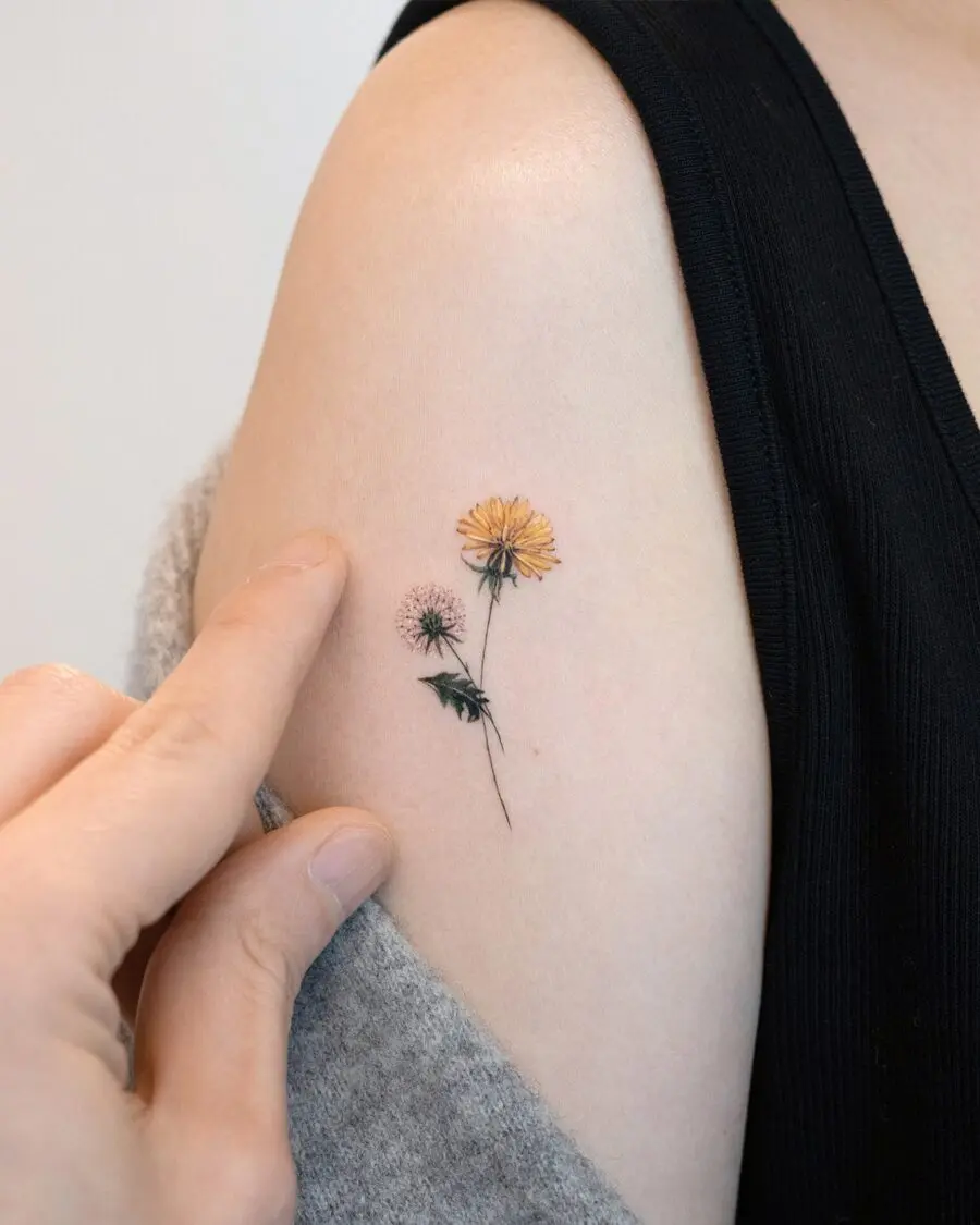 Elegant buttercup flower tattoo on the arm