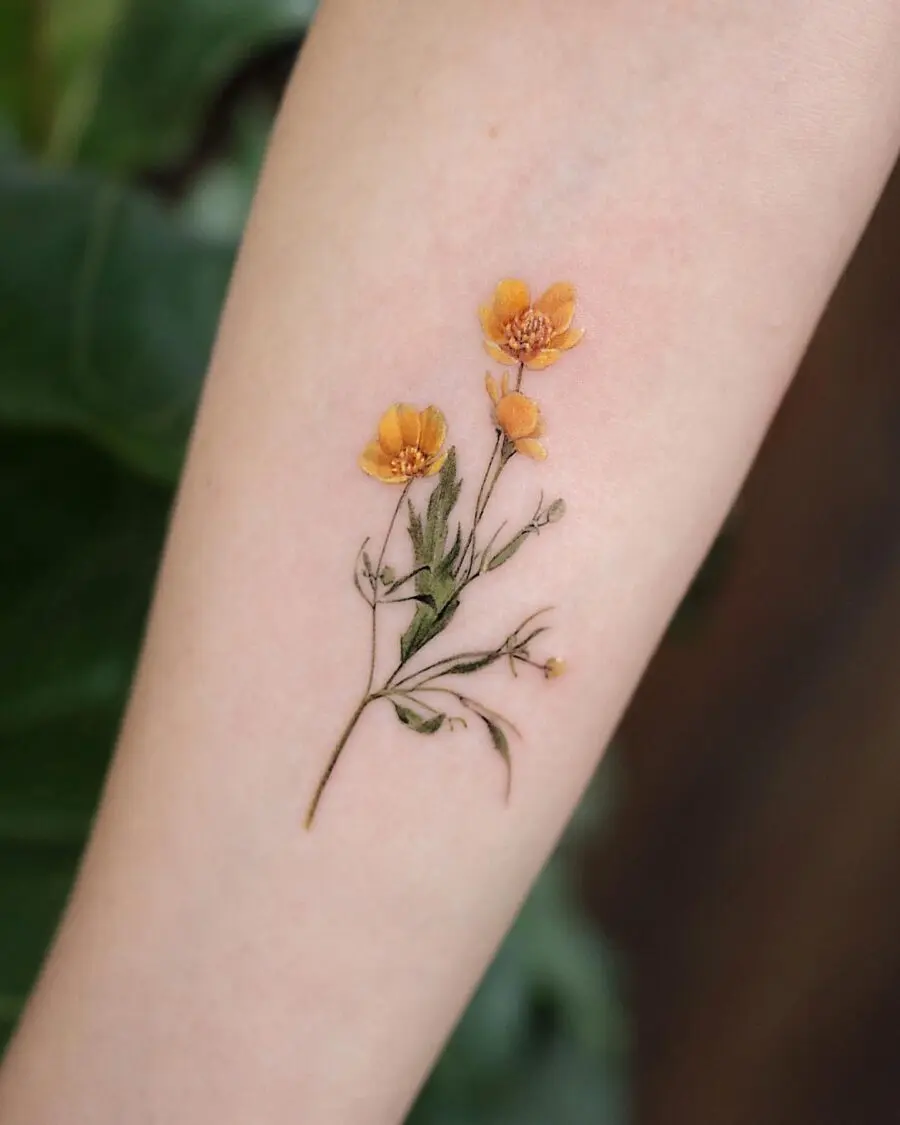 Vibrant Buttercup Tattoo Full of Life