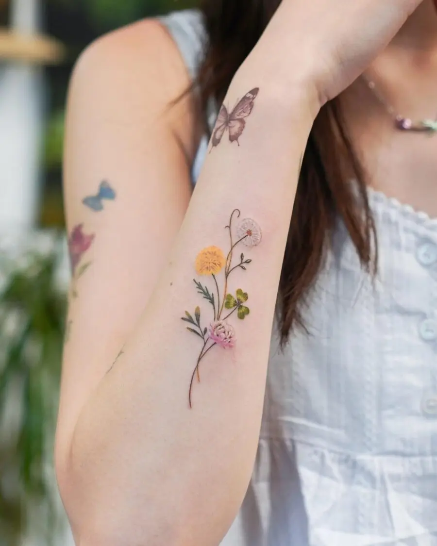 Elegant floral tattoos celebrating nature's beauty
