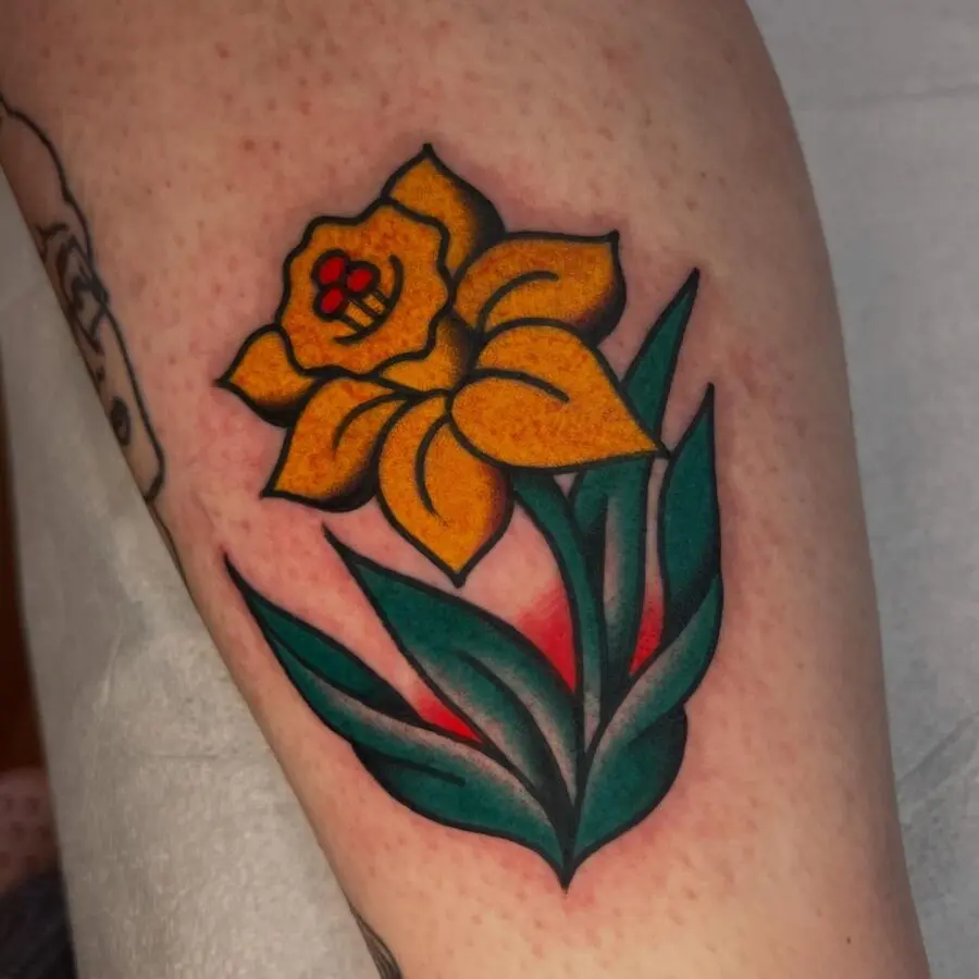 Vibrant Yellow Buttercup Flower Tattoo Design