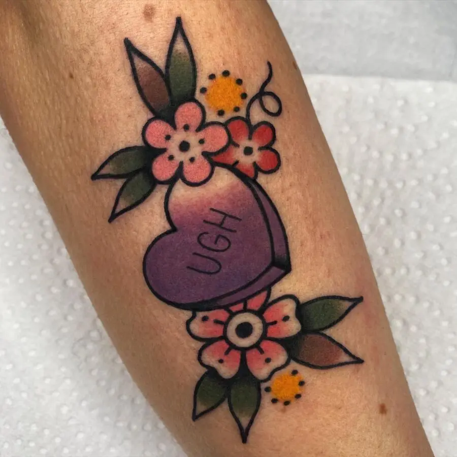 Charming Tattoo with a Playful Expression