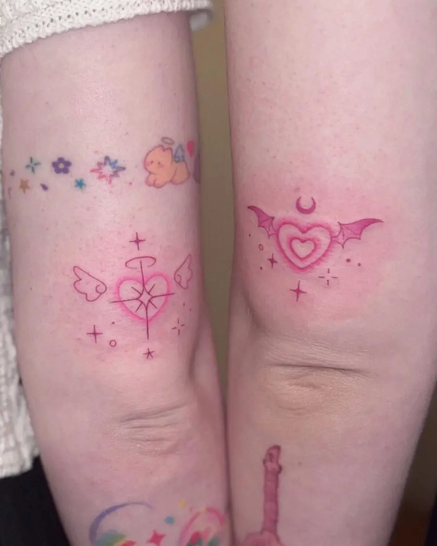 Charming candy heart tattoo designs on arms
