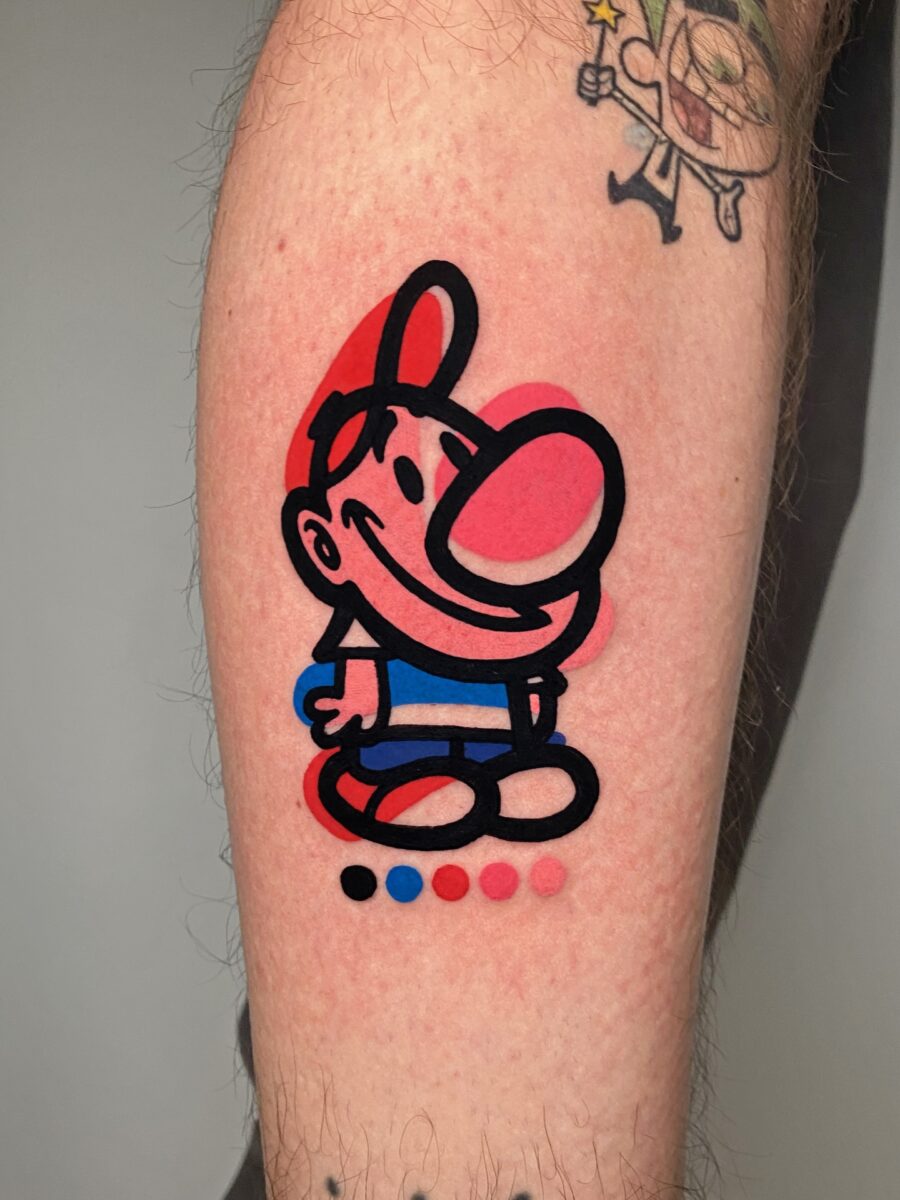 Vibrant Cartoon Character Tattoo Design