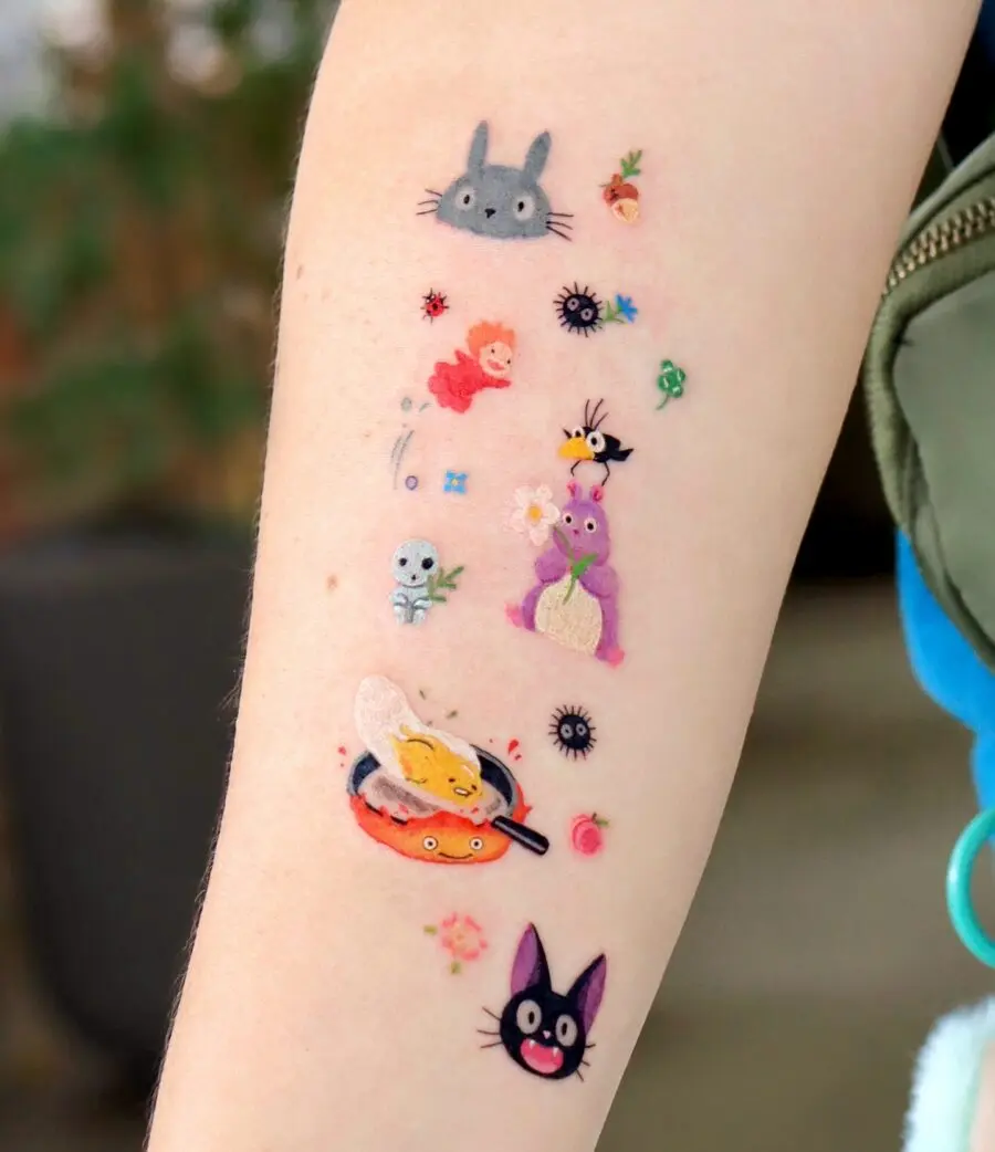 Playful Cartoon Tattoos with Whimsical Characters