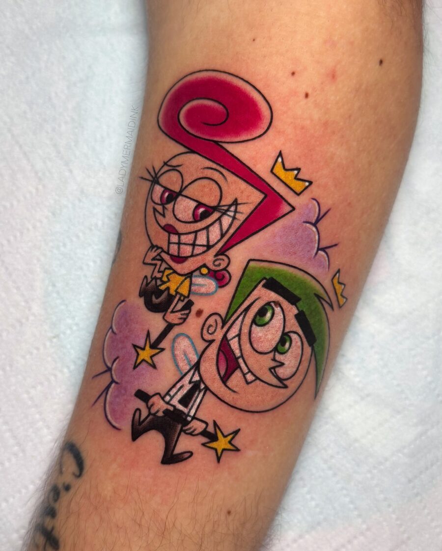 Playful Fairly OddParents Tattoo Design