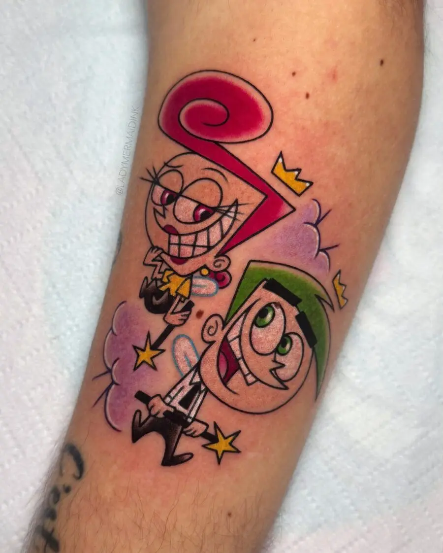 Playful Fairly OddParents Tattoo Design