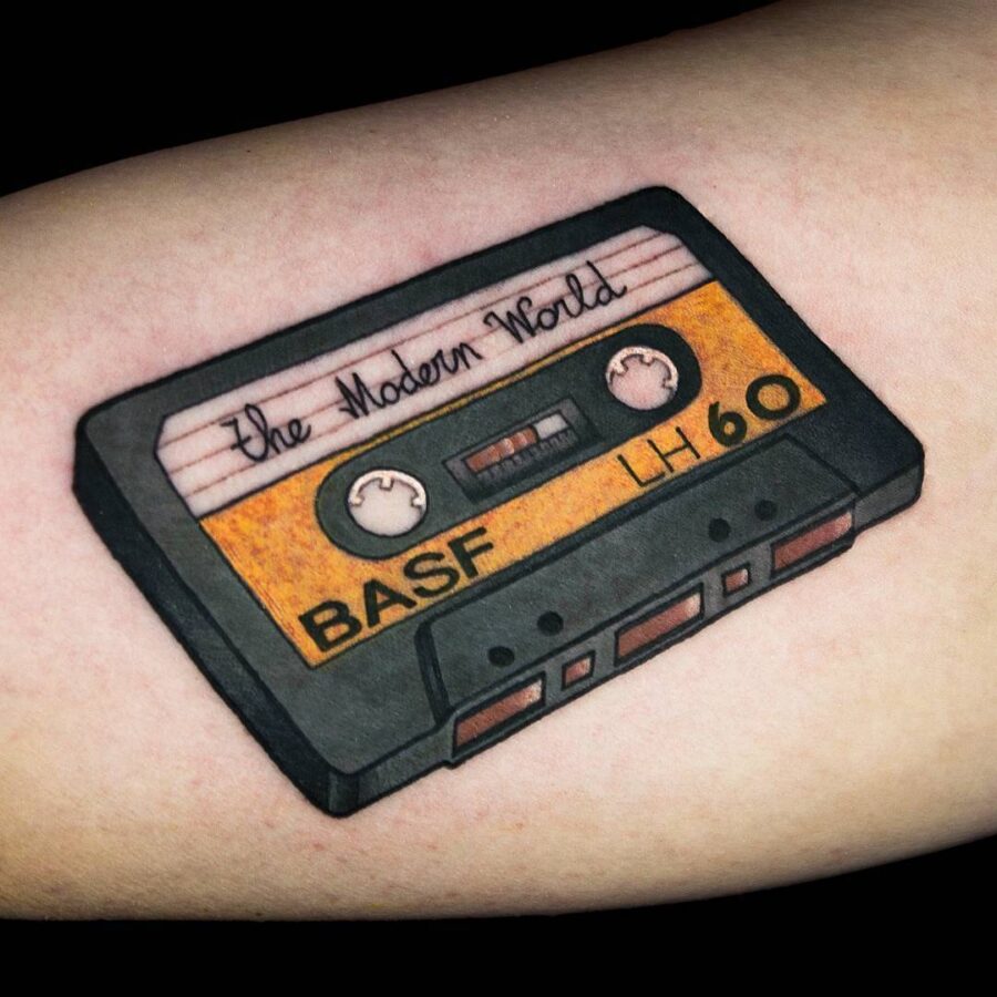 Nostalgic Cassette Tape Tattoo Design