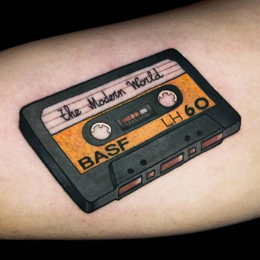 Nostalgic Cassette Tape Tattoo Design