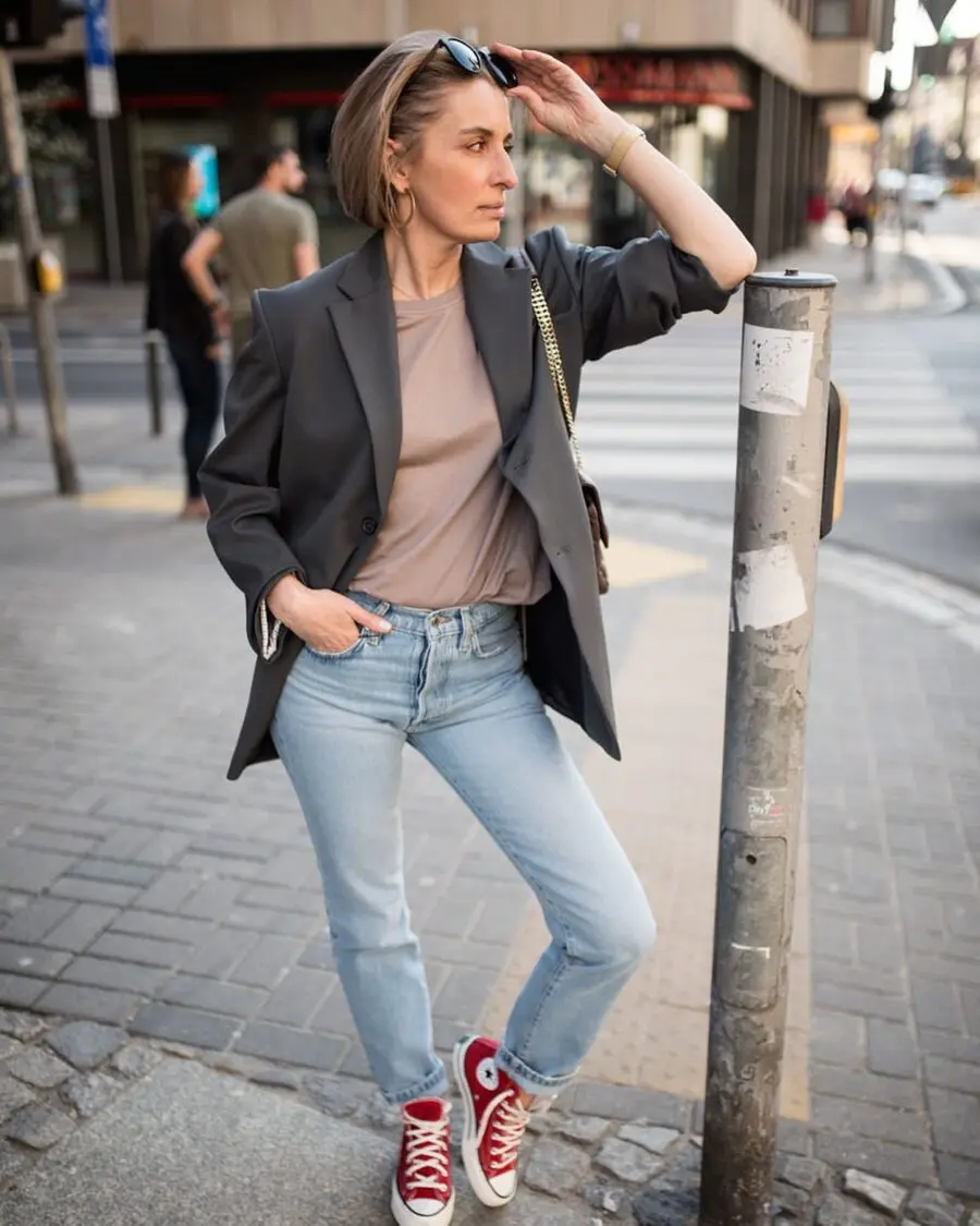 Chic Street Style with Converse Sneakers