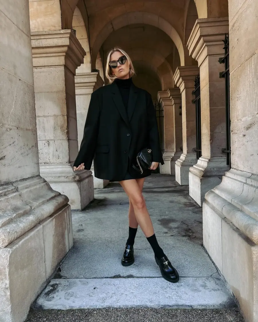 Chic Black Blazer Dress Ensemble for Modern Looks