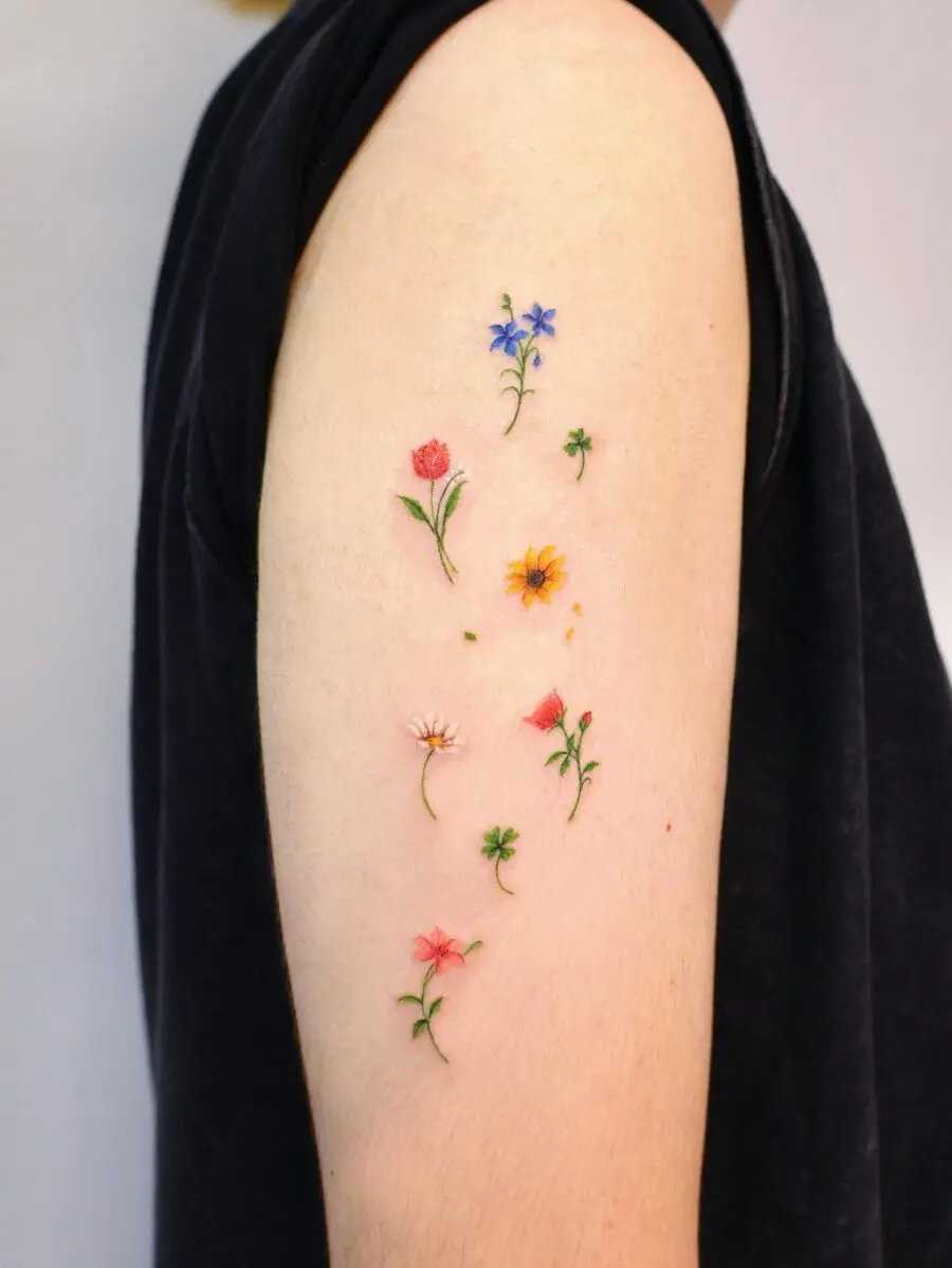 Charming floral tattoos celebrating nature's beauty