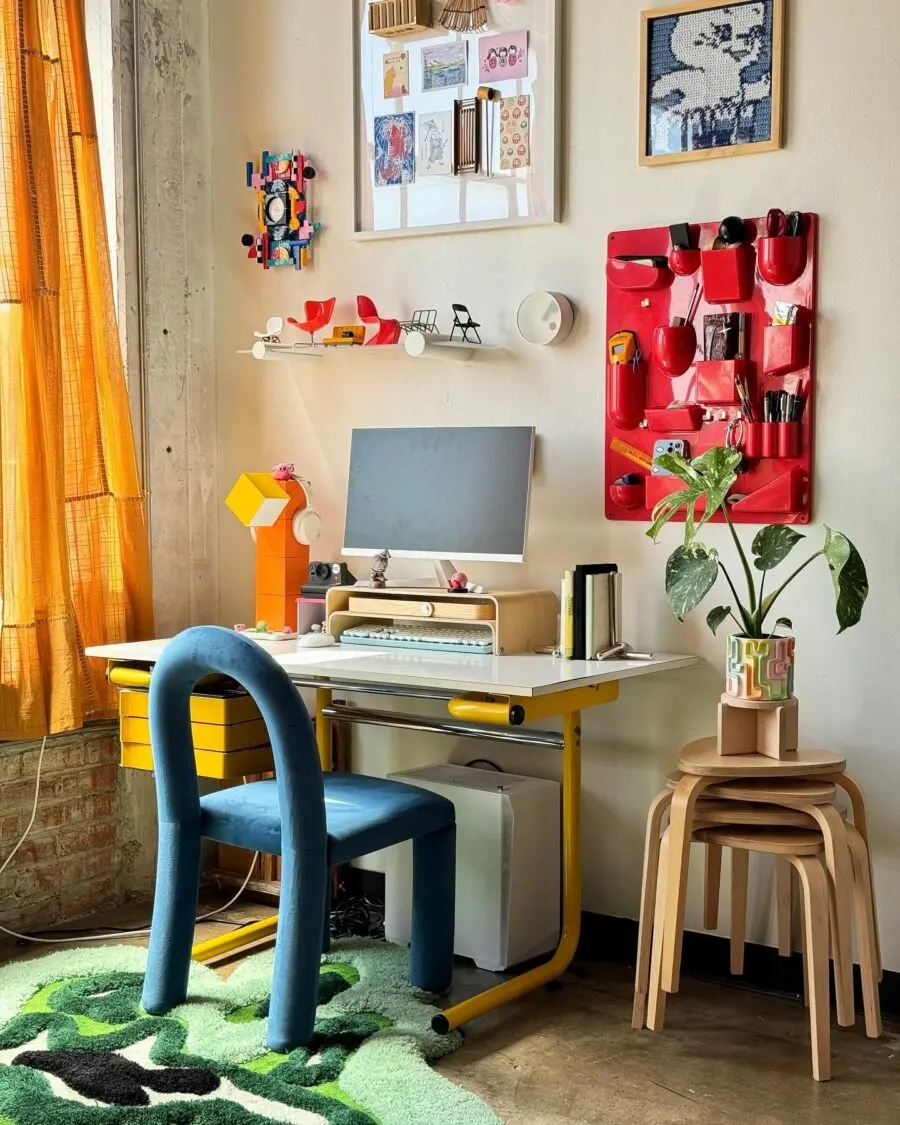Vibrant and Functional Home Office Space