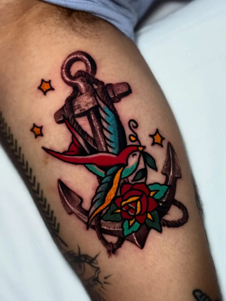 Bold and vibrant biceps tattoo design