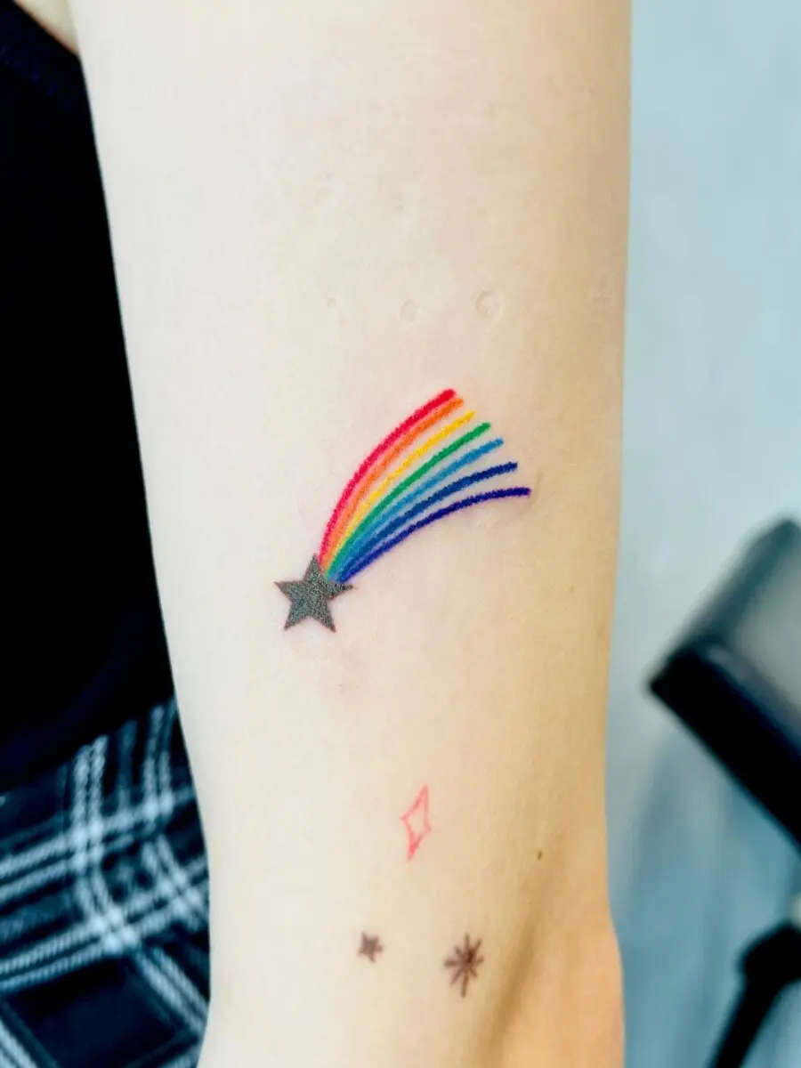 Vibrant Rainbow Baby Tattoo Inspiration
