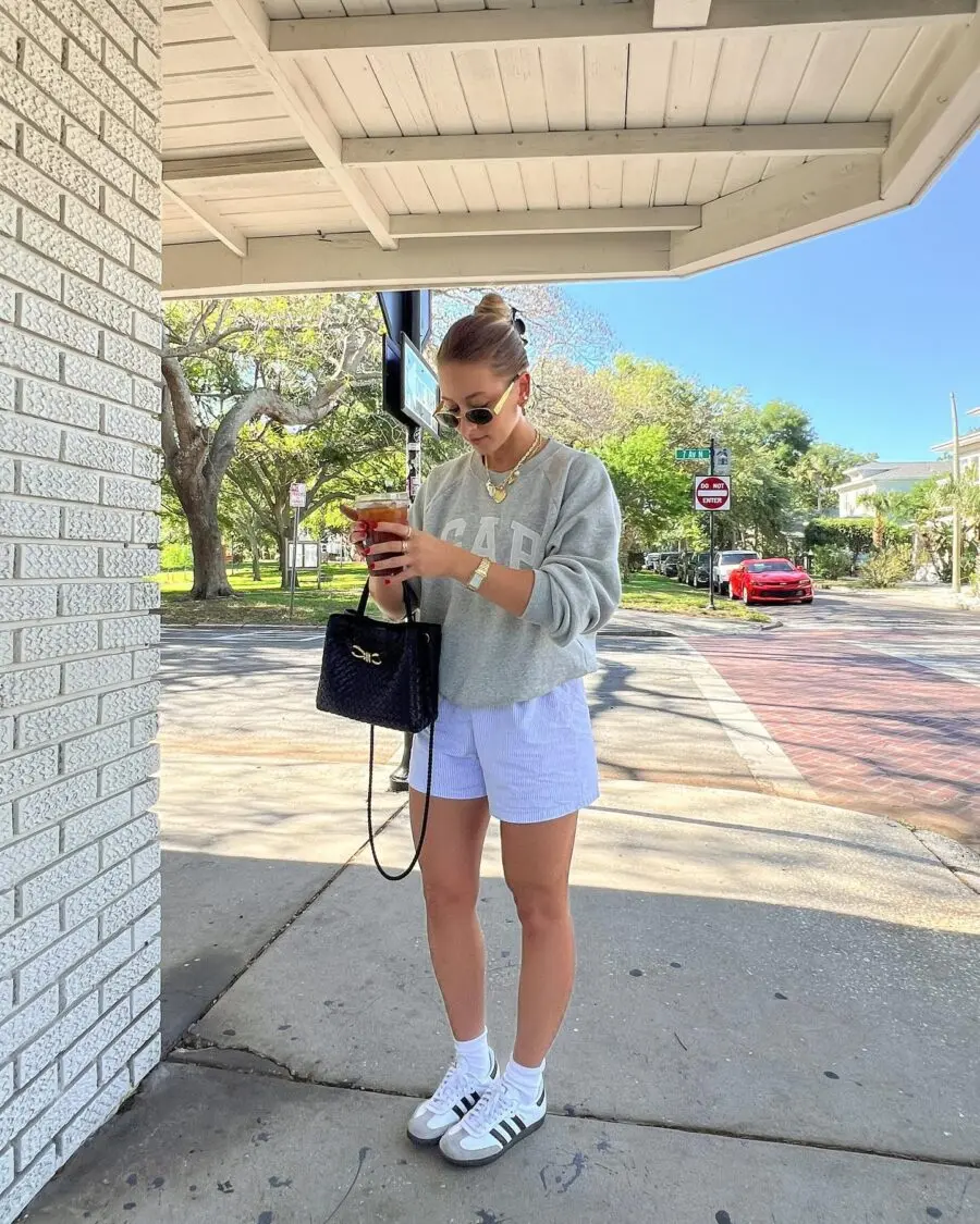 Chic and Comfortable White Sneakers Ensemble