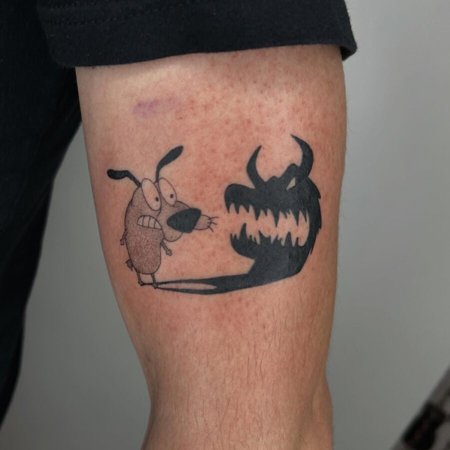 Courage faces his shadowy foe in ink