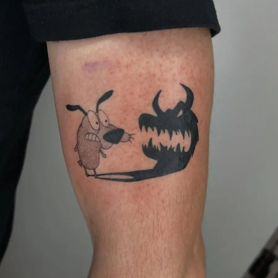 Courage faces his shadowy foe in ink