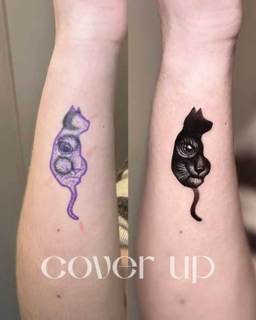 Artistic Transformation of Cat Tattoos
