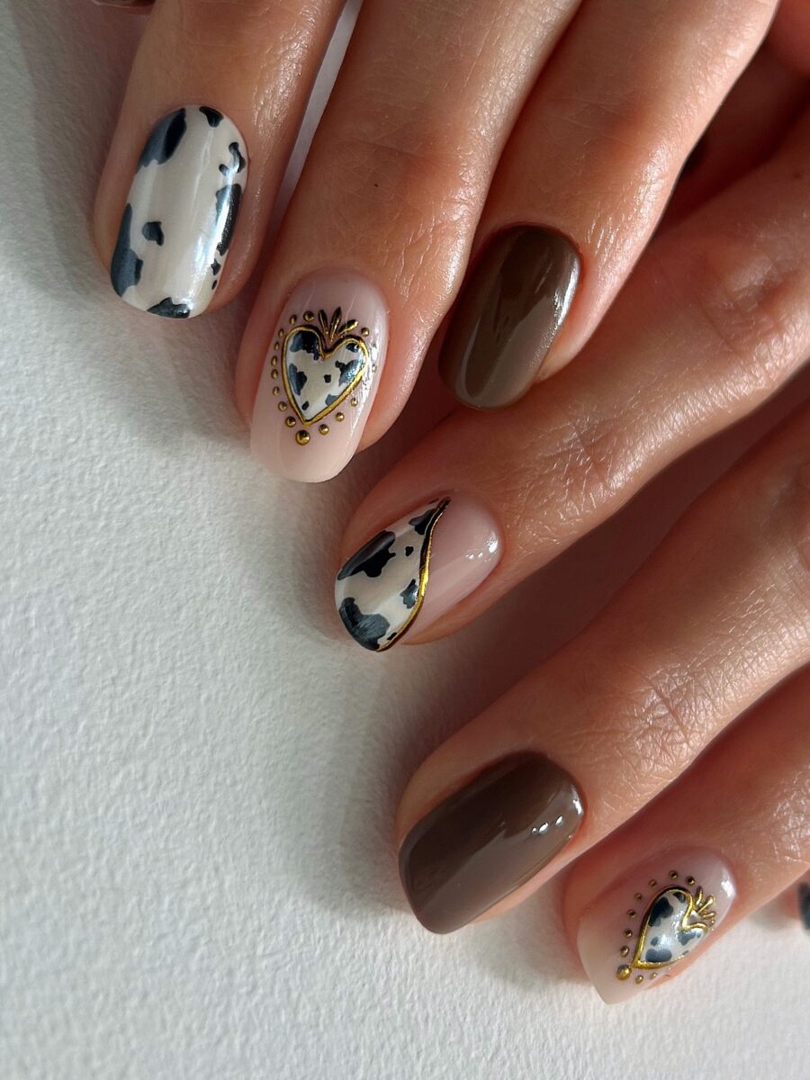 Chic Cow Print Nail Art for Trendy Styles